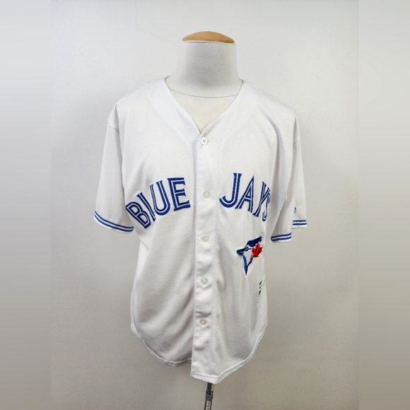 Majestic Blue Jays White Baseball Jersey, size Medium - Picture 1 of 14